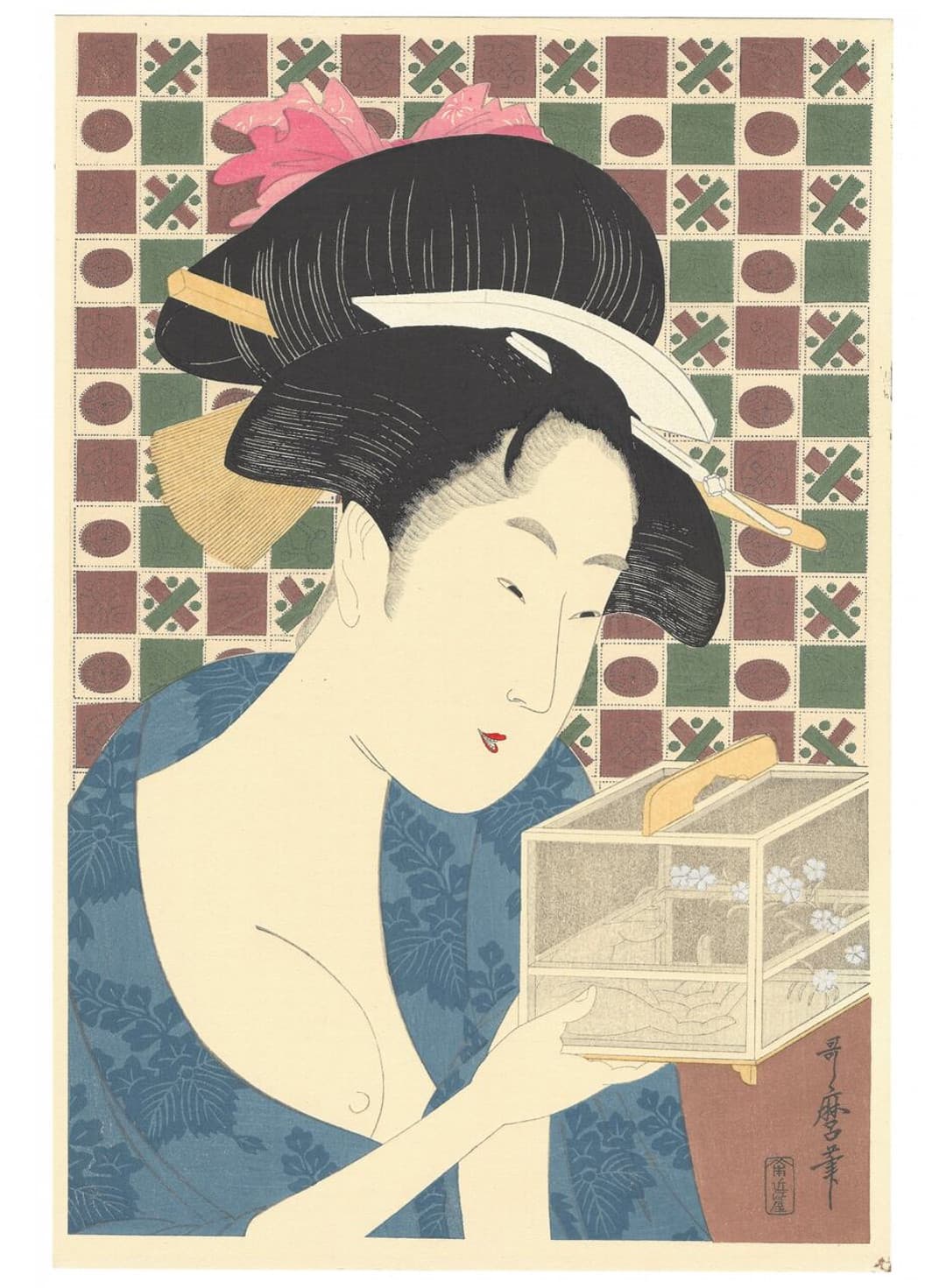 Kitagawa Utamaro, 喜多川歌麿, Insect Cage, 虫籠, Bijin-ga