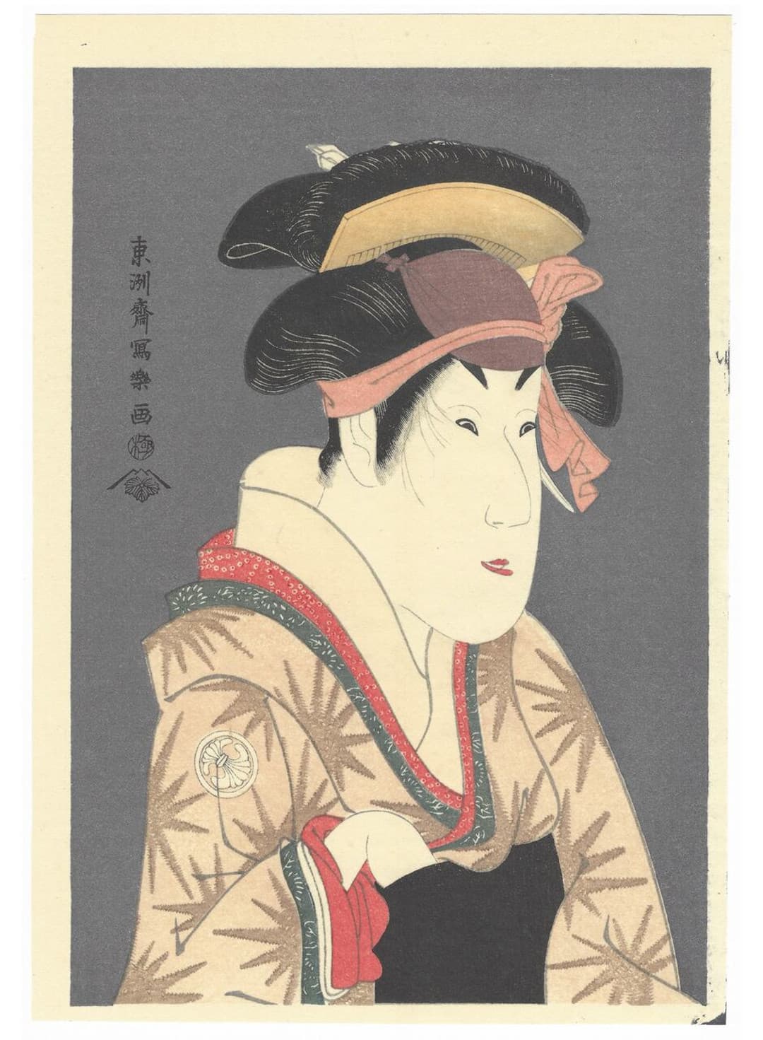Toshusai Sharaku, 東洲斎写楽, The actor Segawa KikunojoⅢ as Oshizu, the Wife of Tanabe Bunzo, 三世瀬川菊之丞の田辺文蔵妻おしづ,Yakusha-e, Kabuki