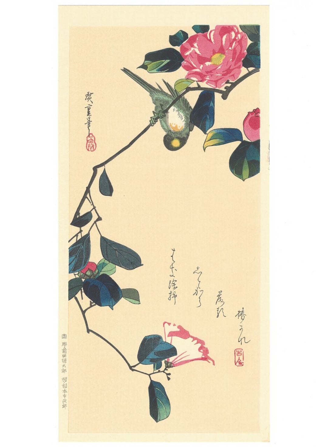 Camellia and Japanese Tit