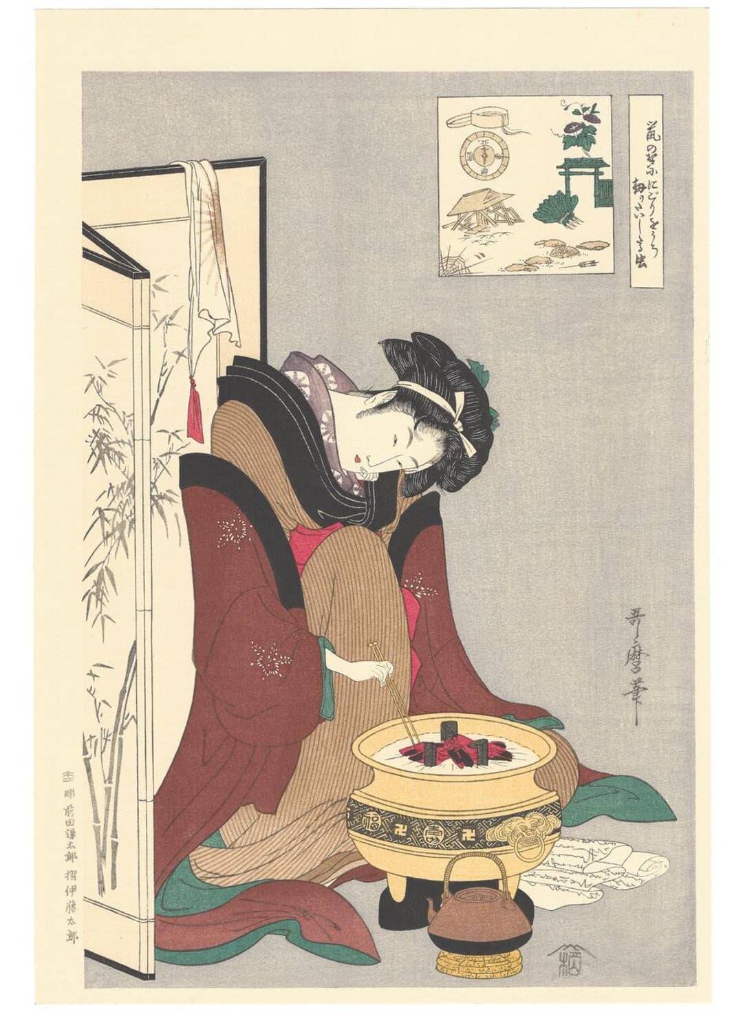 Kitagawa Utamaro, 喜多川歌麿, Okita of the Naniwaya Tea House at the Age of 18, 十八歳の難波屋おきた, Bijin-ga