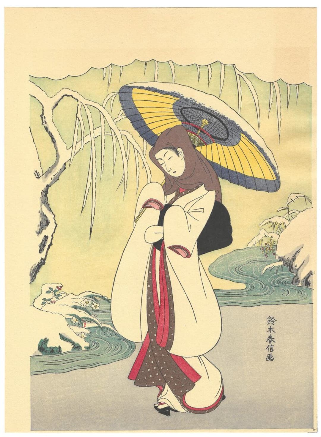 Suzuki Harunobu, 鈴木春信, Heron Girl, 鷺娘, Bijin-ga